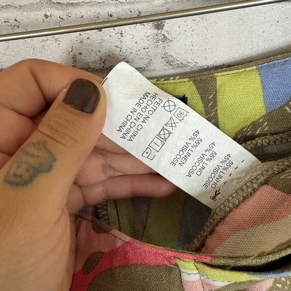 Hering Linen Blend Abstract Brown Shorts - Picture 4 of 5